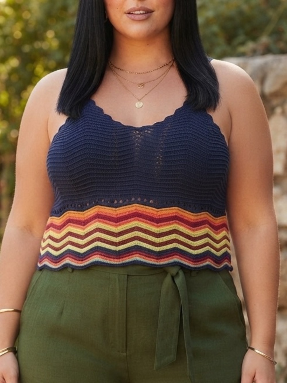 Mossimo Supply Co. Knit multicolored Tank Top